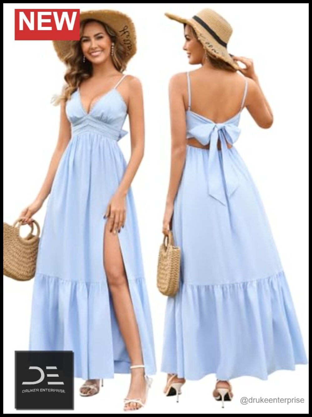 Floral Maxi Sundress V-Neck Lace Boho Wedding Guest Dress